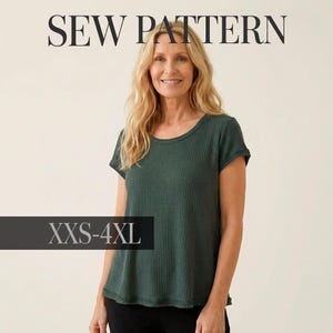 Tshirt Sewing Pattern Woman Instant Pdf Digital Download Beginner Garment Easy Shirt Sew Project Top Instruction Guide Casual Clothing