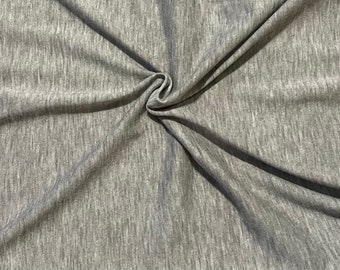 Grey Heathered Jersey Knit Polyester Stretch Sublimation Apparel Fabric 58"-60