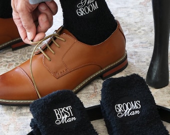 Groomsmen gift Best Man proposal personalized Groomsman Socks Embroidered Groomsmen Proposal Gift box Wedding Party Gift For Groomsman