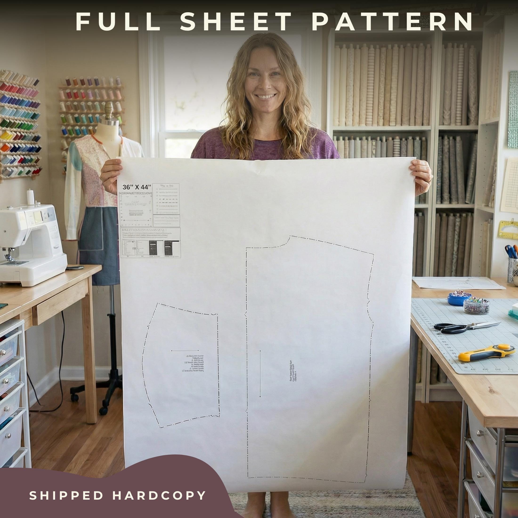 Printed Sew Pattern Physical Sewing Pattern Short Sleeve Shirt Beginner ...