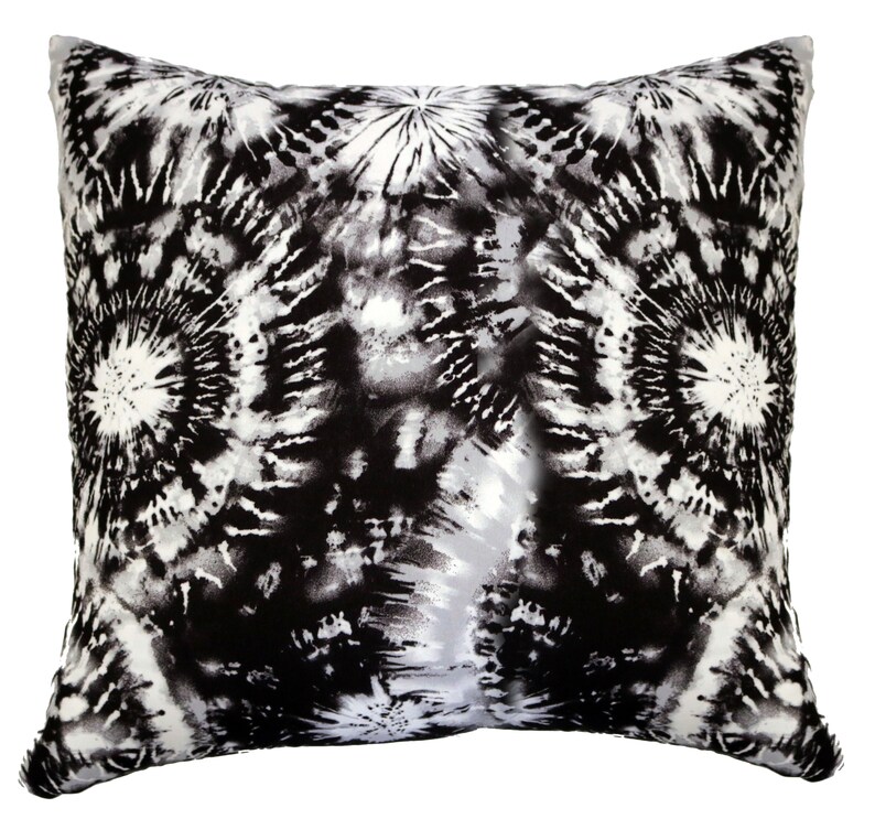 Tie Dye Pillow Case Black and White Pillow Cover Fireworks Etsy