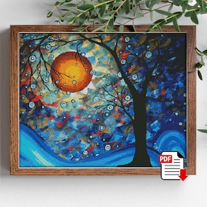 The Rree of Dreams Cross Stitch Pattern,  Crossstitch Art, Sewing Pattern Chart Embroidery Artwork PDF, Instant Download