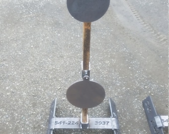 Soporte de objetivo de gong de acero (base de perno) con 2 nuevos colgadores de altura ajustable