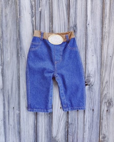 Baby Boy Adjustable Waist Western Jean in Dark Blue