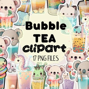 Bubble Tea PNG, Boba Tee, Kawaii Getränk, Essen Clipart, Kawaii Essen Kunst, Print On Demand