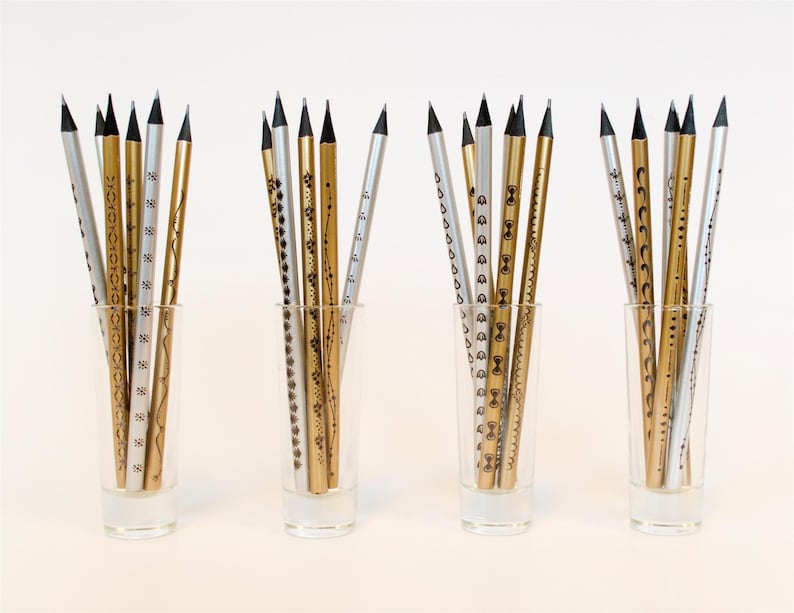laser cut pendants with label Set of 2 Sweet Wooden Pencils BEE-2030 gold ornament engraved by laser natural wood sharpened