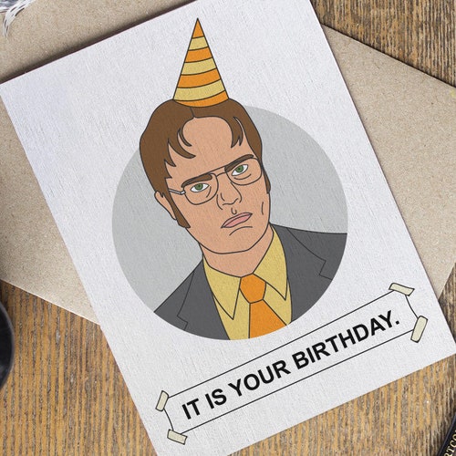 The Office TV Show Birthday Card Happy Birthday Dwight | Etsy