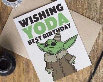 Yoda Birthday Card Etsy