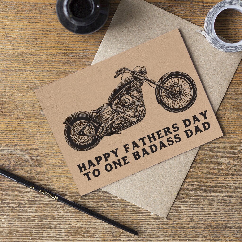 Motorcycle Biker Father S Day Card Etsy
