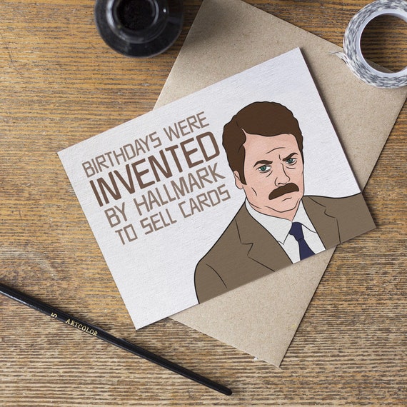 Parks And Rec Ron Swanson Birthday Card Parks And Recreation Etsy Canada