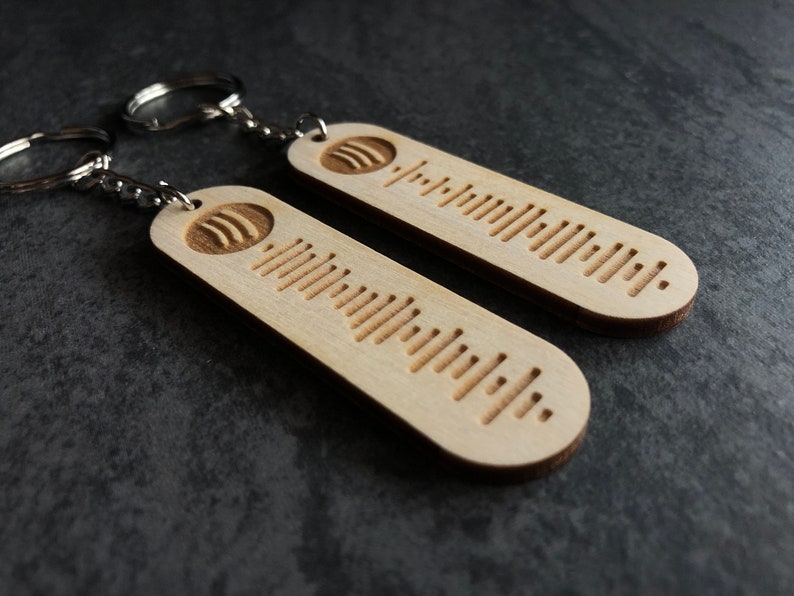 Spotify Code Keychain Custom Keyring Playlist Song Wood Engraved