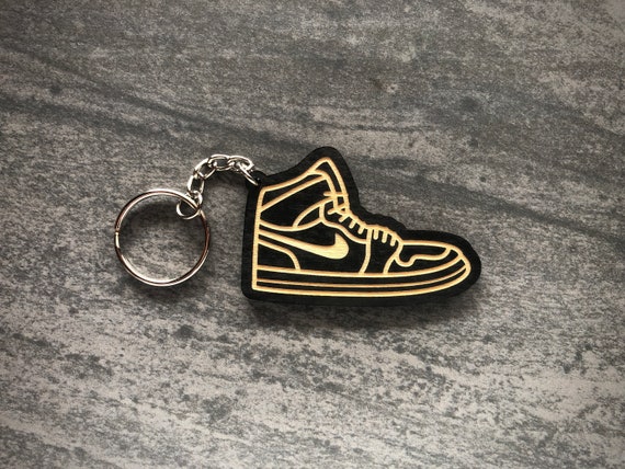 Nike Air Jordan 1 Schoenen Houten Sleutelhanger in Zwart | Etsy België