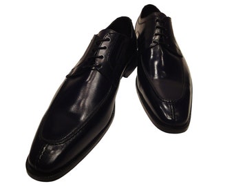 Men's Ronaldo Handmade Solid Black Italian Leather Oxford Tie Dress Shoes