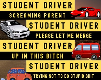 Student Driver Bumper Stickers 11x3"