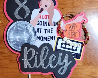 T-Swift Cake Toppers, FREE Local Pickup, Happy Birthday, Character Cake, Personalized, Cupcake, Eras Tour, Swifty, Friendship Bracelet, Red