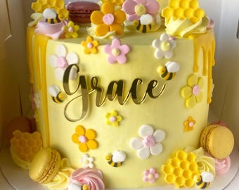 Name Only - Acrylic Flat Custom Cake Toppers, FREE Local Pickup, Happy Birthday Toppers, Personalized, Wedding, Graduation, Baptism