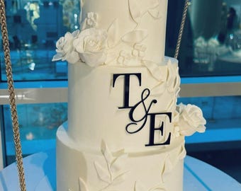 Two Initials A&C  - Acrylic Flat Custom Cake Toppers, FREE Local Pickup, Happy Birthday Toppers, Personalized, Wedding, Graduation, Baptism