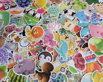 Surprise Mystery Sticker Packs | Journals, Water Bottle, Skateboard, Candy, Lunch Box, Notebook, School Book, Mirror, Animals, Turtles, Cars