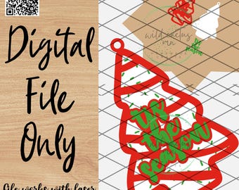 クリスマスツリーケーキのデジタルファイル .svg、レーザー、クリカット、シルエット、Xtool、グローフォージ、木製タグ、ペイント、カードストック、デジタルファイルのみ