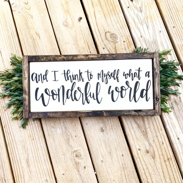 What a Wonderful World Sign Etsy
