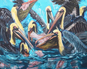 Impressão artística Frenzy Pelican