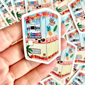 Okinawa rooftop vending machine waterproof sticker decal