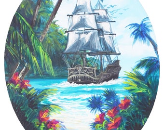 Tropical Pirate Island Fine Art Print