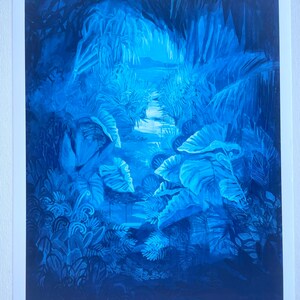 Wandering blue inkjet print