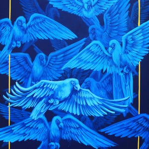 Monochrome Blue birds Fine art print
