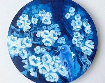 10 inch diameter blossom blues dark blue
