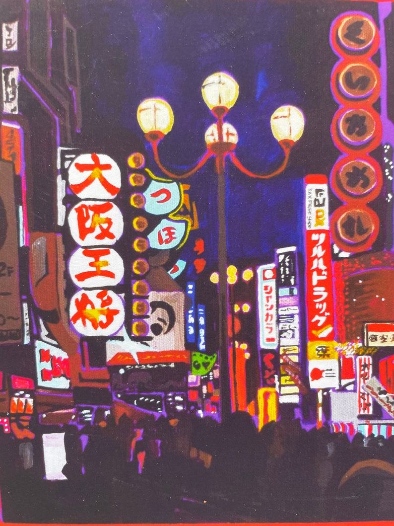 Dotonbori Street Osaka Nightlife View Japan Inkjet Print Etsy