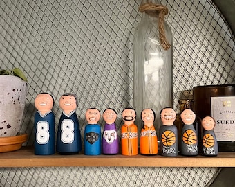 Personalized Peg Doll Wooden Family | Wooden Peg People | Full Face Details