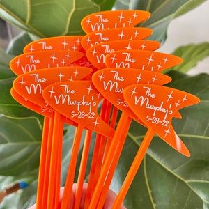 Custom Text Mid Mod Stir Sticks // Mid Mod Wedding Drink Stir, Personalized Party Decor, Retro, Atomic, Vintage Cocktails, Swizzle Sticks