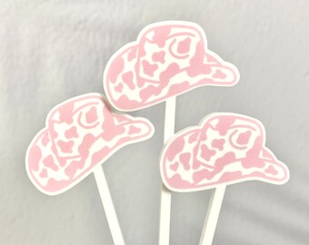 Cowboy Hat Stir Sticks // Country Western Theme, Stagecoach, First Rodeo Kids Birthday, Last Rodeo Bachelorette, Disco Cowgirl, Set of 4