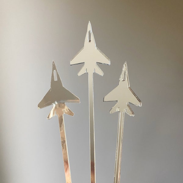 Top Gun inspired Stir Sticks // Air Force Jet Plane, Airplane, Pop Culture, 80's Movie Lovers Gift, Swizzle Sticks, Color Acrylic, Set of 6