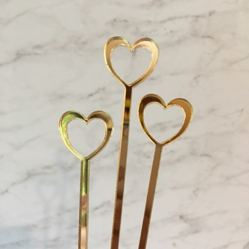 Heart Stir Sticks for Cocktails // Wedding Love Drink Etsy