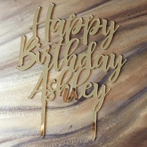 Custom Happy Birthday Cake Topper // Name Cake Topper Custom - Etsy