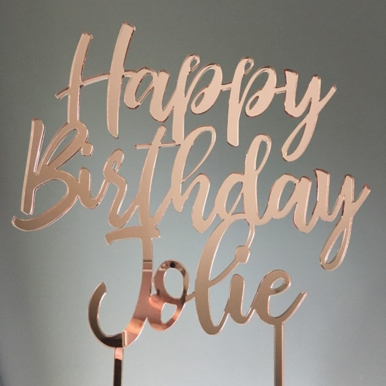 Custom Happy Birthday Cake Topper // Name Cake Topper Custom Etsy