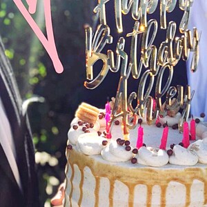 Custom Happy Birthday Cake Topper // Name Cake Topper Custom - Etsy
