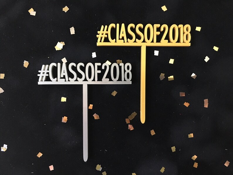 Graduation Hashtag Cupcake Toppers // Class of 2020 Cupcake Etsy