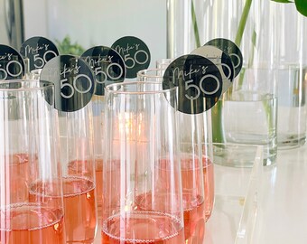 Custom Drink Charms // Drink Markers, Stemless Stirs, Personalized Wedding, Engagement, Bachelorette, Birthday, Event Cocktail Decor