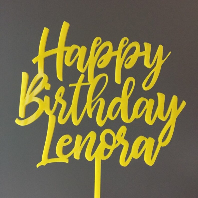 Custom Happy Birthday Cake Topper // Name Cake Topper Custom Etsy