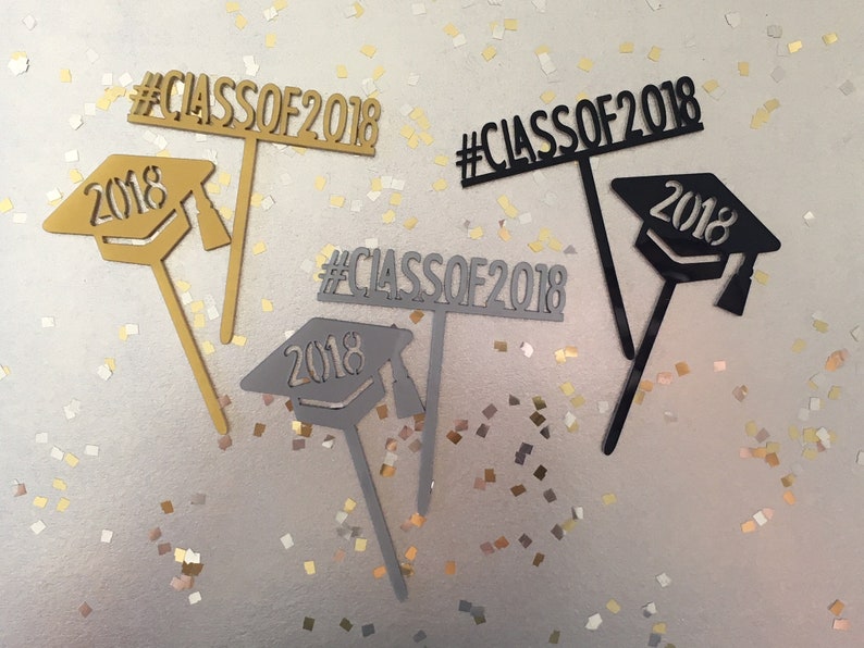 Graduation Hashtag Cupcake Toppers // Class of 2020 Cupcake Etsy