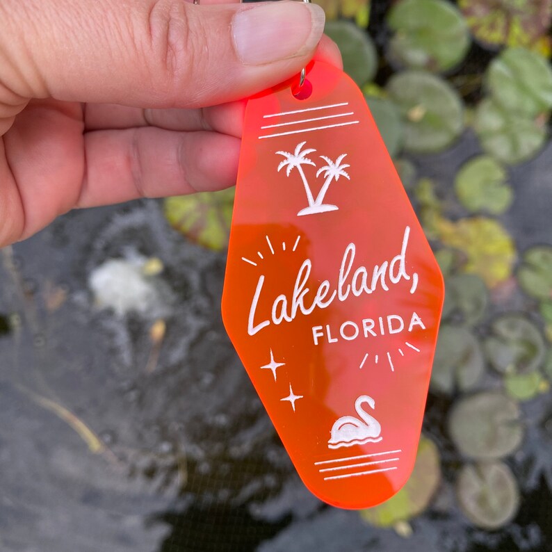 Personalized Motel Keychain // Custom Vintage Hotel Style Etsy