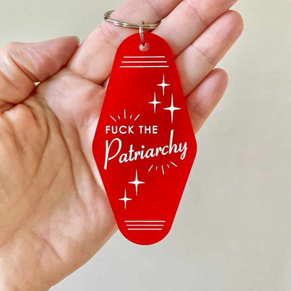 F*CK the Patriarchy Motel Keychain // Taylor Swift Fan Gift, Fuck the Patriarchy, All Too Well Keychain, Feminist Keychain, Gift for Her