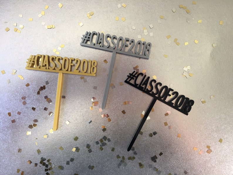 Graduation Hashtag Cupcake Toppers // Class of 2020 Cupcake Etsy