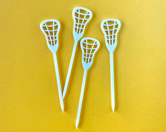 Lacrosse Cupcake Toppers // Lacrosse Stick Martini Sticks Etsy