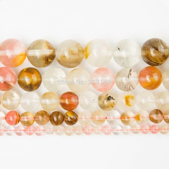 Natural Gemstone Beads Cherry Quartz Crystal Round Stone Beads 4//6//8//10mm