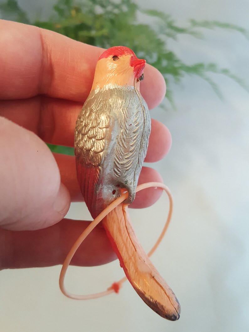 Plastic Weighted Bird on a Perch Plastic Bird Toy Bird Decor Etsy