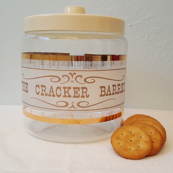 Pyrex Glass Jar Cracker Barrel Mid Century Kitchen Storage Cookie Jar Crackers Jar Vintage Kitchen Storage Glass Jar with Lid Canister Jar